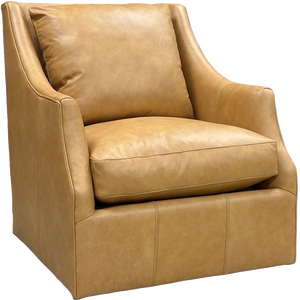 Hamilton Leather Pillow Back SWIVEL Accent Chair