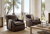 Image of Hamilton Leather Pillow Back SWIVEL Accent Chair