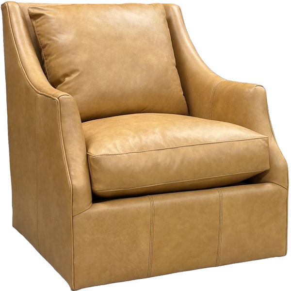 Hamilton Leather Pillow Back SWIVEL Accent Chair