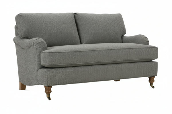 Kristen I Fabric English Arm Single Bench Seat Pillow Back Loveseat