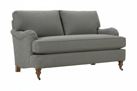 Kristen I Fabric English Arm Single Bench Seat Pillow Back Loveseat