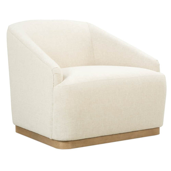 Tabitha SWIVEL Upholstered Accent Barrel Chair With Pleated Arms