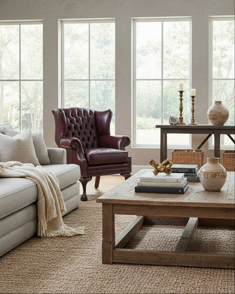 Eldridge Leather Tufted Accent Chair