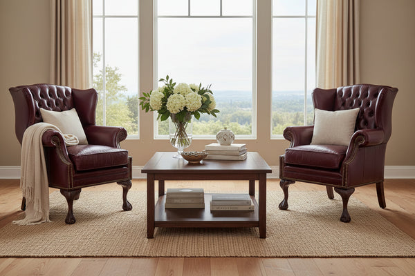 Eldridge Leather Tufted Accent Chair