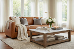 Townsend 91 Inch Timeless Track Arm Leather Sofa