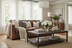 Townsend 91 Inch Timeless Track Arm Leather Sofa