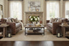 Image of Townsend Leather Track Arm Living Room Furniture Collection
