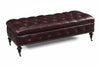 Belport 67 Inch Long Deep Button Tufted Leather Coffee Table Bench