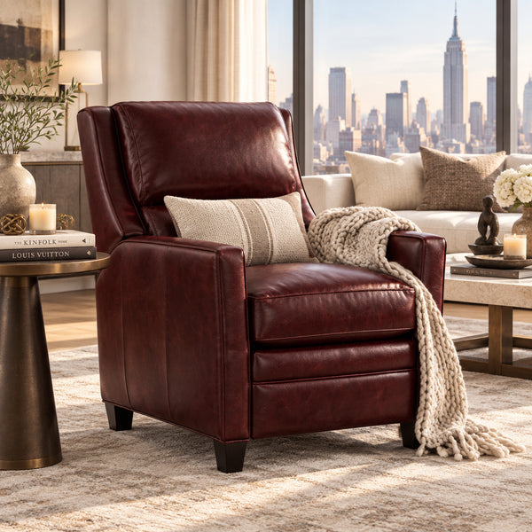 Cora Leather Bustle Back Reclining Chair