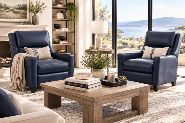 Cora Leather Bustle Back Reclining Chair