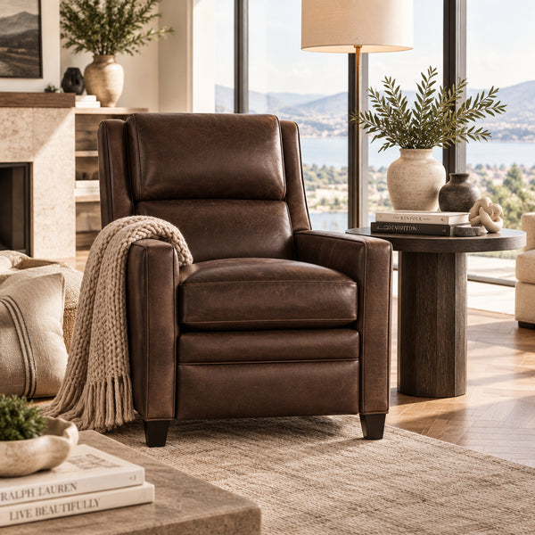 Cora Leather Bustle Back Reclining Chair
