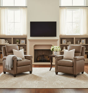 Finnian Leather Bustle Back Recliner Chair