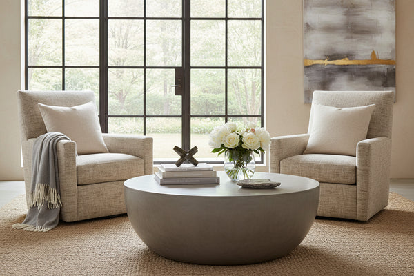 Blaine Contemporary SWIVEL/GLIDER Fabric Accent Chair