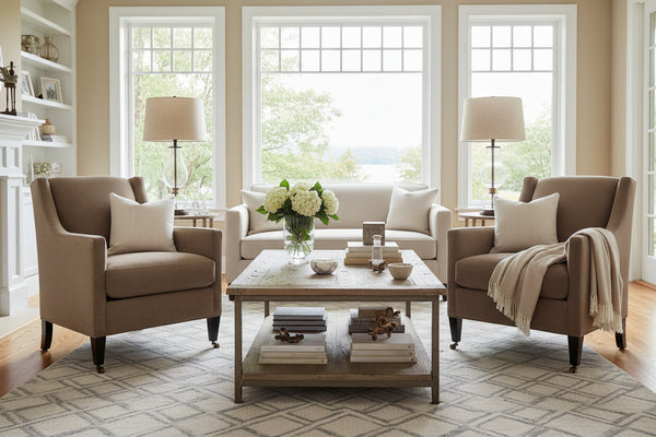 Jessica Wing Back Fabric Accent Chair