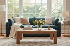 Donna 88 Inch "Quick Ship" Fabric Upholstered 2 Cushion Track Arm Sofa