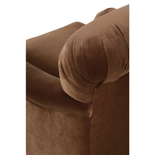 Essie English Roll Arm Fabric Accent Chair