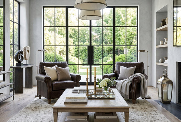 Harris Pillow Back Leather Chair With Nailhead Trim