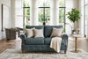 Image of Harris Pillow Back Leather Loveseat With Nailhead Trim