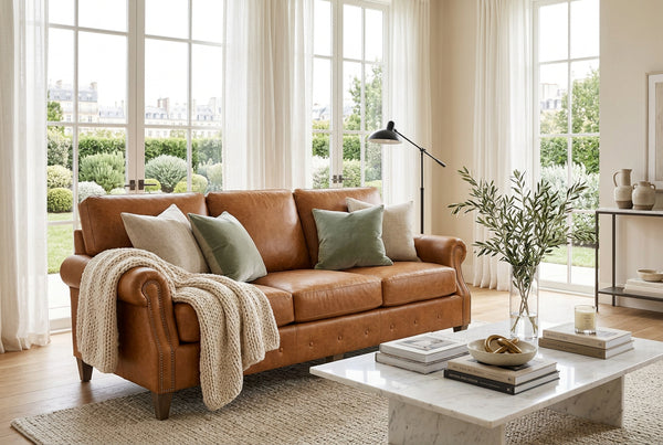 Harris Pillow Back Sofa Group With Nail Trim