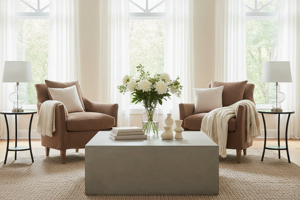 Becky Slipcovered Wing Arm Accent Chair