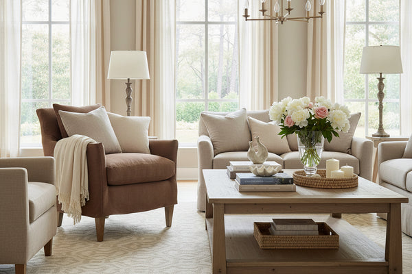Becky Slipcovered Wing Arm Accent Chair