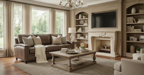 Clifford 88 Inch Transitional Three Cushion Pillow Back Leather Sofa