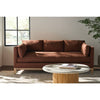 Georgia 86 Inch "Quick Ship" Single Bench Seat Brown Linen Blend Sofa
