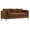 Georgia 86 Inch "Quick Ship" Single Bench Seat Brown Linen Blend Sofa