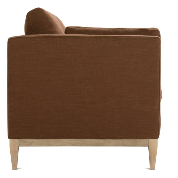 Georgia 86 Inch "Quick Ship" Single Bench Seat Brown Linen Blend Sofa