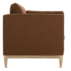 Georgia 86 Inch "Quick Ship" Single Bench Seat Brown Linen Blend Sofa