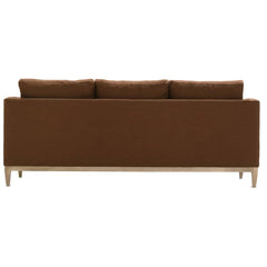 Georgia 86 Inch "Quick Ship" Single Bench Seat Brown Linen Blend Sofa