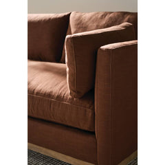 Georgia 86 Inch "Quick Ship" Single Bench Seat Brown Linen Blend Sofa