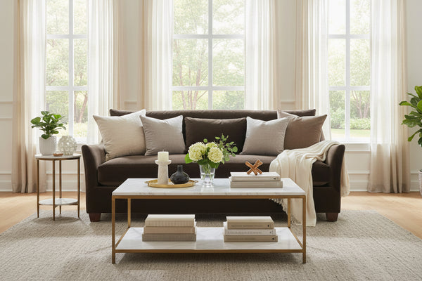 Shauna 85 Inch "Quick Ship" Bench Seat Fabric Upholstered Sofa