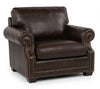 Image of Robinson 58" Pillow Back Leather Chair And A Half With Nailhead Trim
