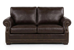 Robinson Pillow Back Leather Loveseat With Nailhead Trim
