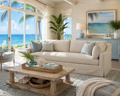 Lara Linen 96 Inch "Quick Ship" Slipcovered Sofa