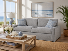 Tatum Mineral 87 Inch "Quick Ship" Slipcovered Sofa