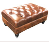 Image of Benedict Leather Footstool Ottoman