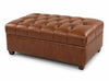 Image of London Leather Footstool Ottoman And 1/2