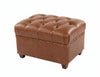 Image of London Leather Footstool Ottoman