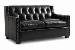 London Leather Tufted Loveseat