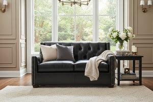 London Leather Tufted Loveseat