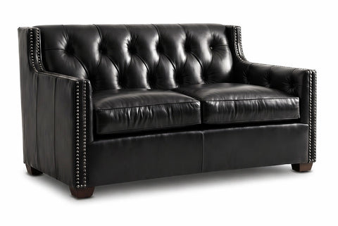 London Leather Tufted Loveseat