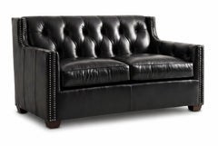 London Leather Tufted Loveseat