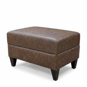 Marlow Leather Pillow Top Footstool Ottoman