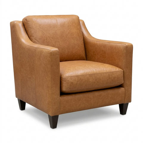 Marlow Slope Track Arm Leather Club Chair