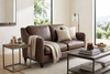Image of Marlow Two Cushion Slope Track Arm Leather Loveseat