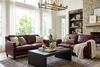 Image of Marlow Two Cushion Slope Track Arm Leather Loveseat