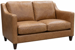 Marlow Two Cushion Slope Track Arm Leather Loveseat