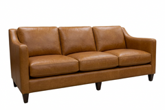 Marlow 88 Inch Timeless Slope Track Arm Leather Sofa